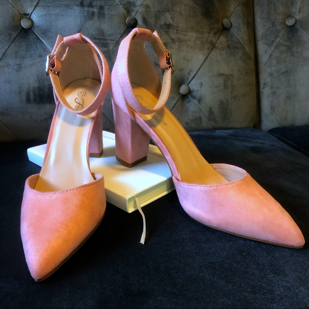 Forever 21 Pink Block Heel Mary Jane Heels